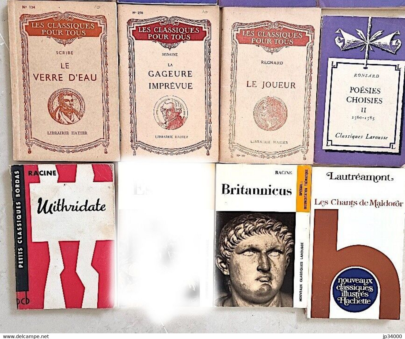 Lot 14 Livres Classiques Larousse, Hachette Etc.. Tous Différents. Littérature Française (Lot 2) - Lots De Plusieurs Livres