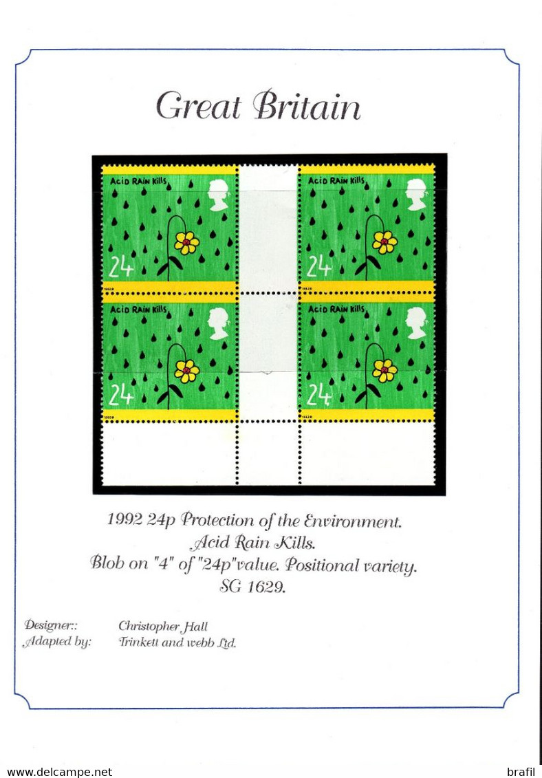 1992 Gran Bretagna,  See Scan - Varietà, Errori & Curiosità