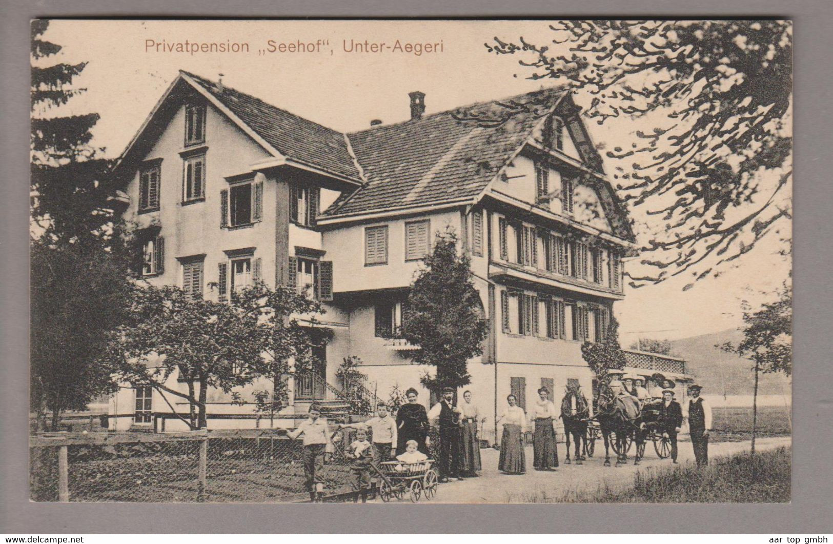 AK CH ZG Unterägeri 1915-06-05 Foto L.Bürgi Pension "Seehof" Mit Staff! - Unterägeri