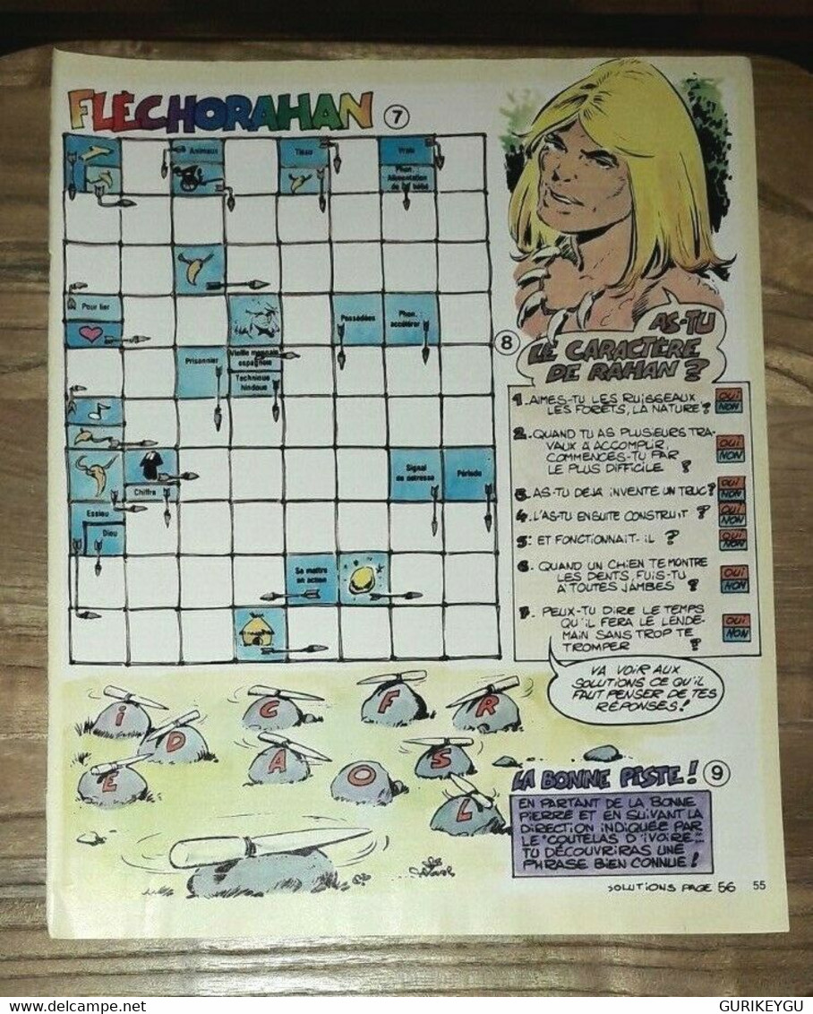 Journal Des Jeux Rahan Flècho Dessin André Cherret 10 Différences 6 Pages 1979 - Rahan