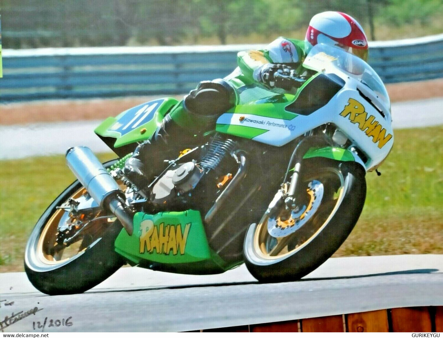 Rarissime Poster RAHAN Moto 60x 40 Cm KAWASAKI Performance JF LECUREUX TTBE - Rahan