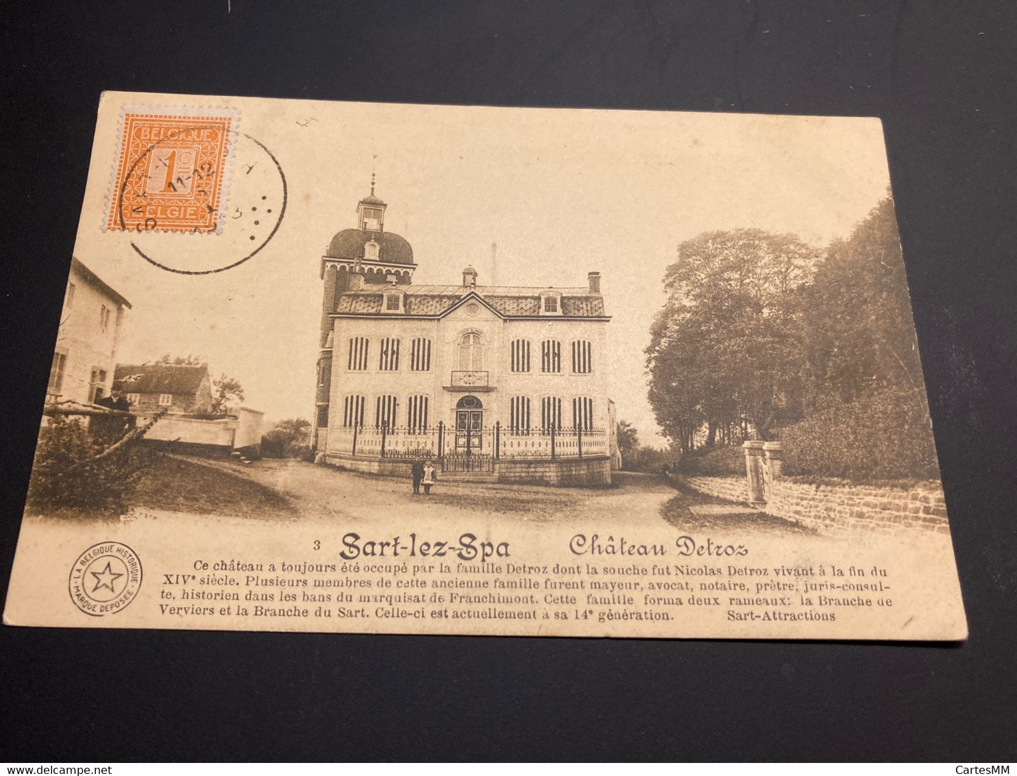 Sart Lez Spa Château Detroz Belgique Historique 1913 - Jalhay