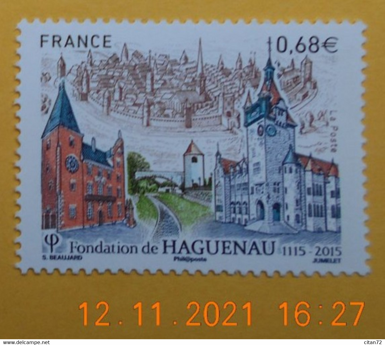 FRANCE 2015  YTN° 4969   900eme ANN. VILLE DE HAGUENAU    TIMBRE  NEUF - Unused Stamps