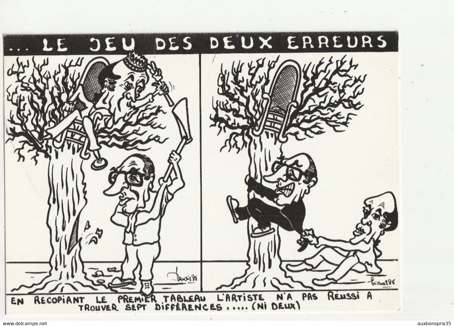POLITIQUE - DESSIN LARDIE - LE JEU DES DEUX ERREURS - 097/250 EXEMPLAIRES - 1985 - Lardie