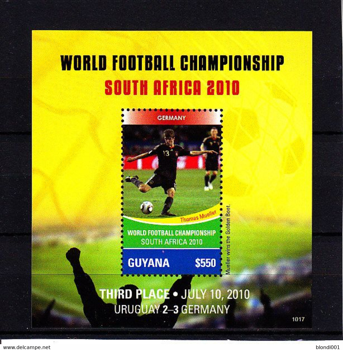 Soccer World Cup 2010 - GUYANA - S/S MNH Team Germany - 2010 – África Del Sur