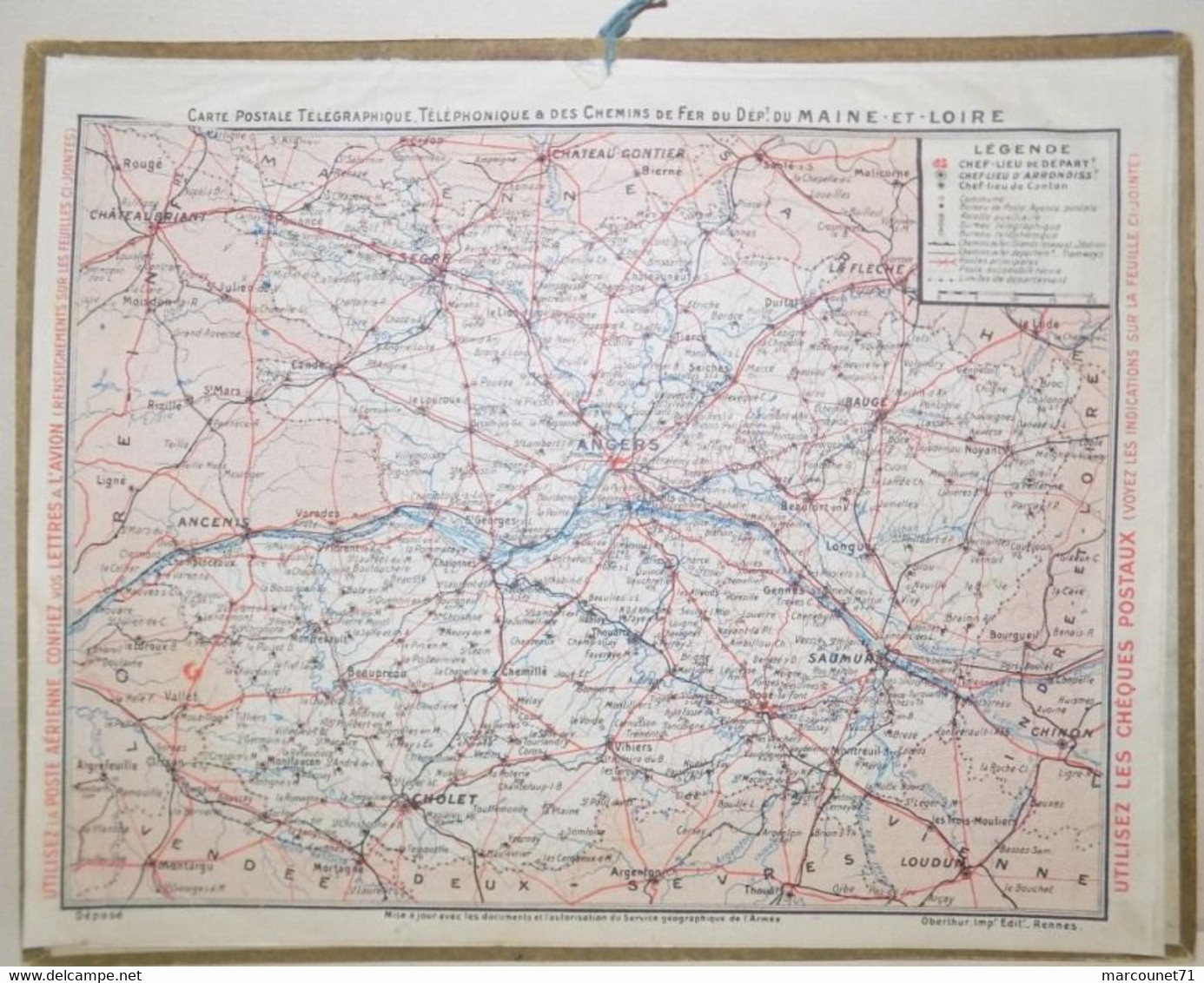 CALENDRIER ALMANACH DES POSTES ET TÉLÉGRAPHES 1935 MARCHÉ EN BRETAGNE MAINE ET LOIRE - Grand Format : 1921-40