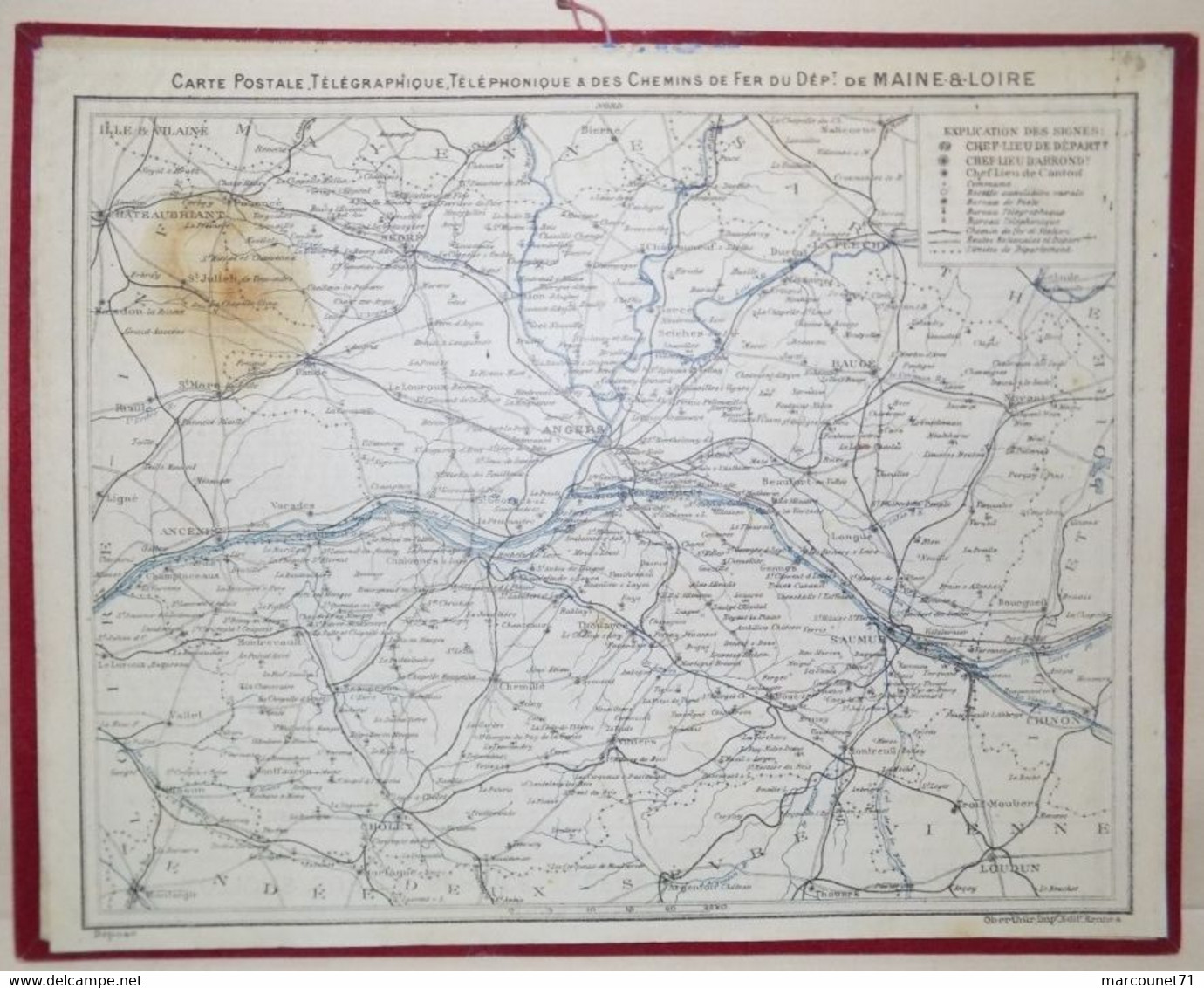 CALENDRIER ALMANACH DES POSTES ET TÉLÉGRAPHES 1930 SUR LES BORDS DE L'ORNAIN MAINE ET LOIRE - Grand Format : 1921-40