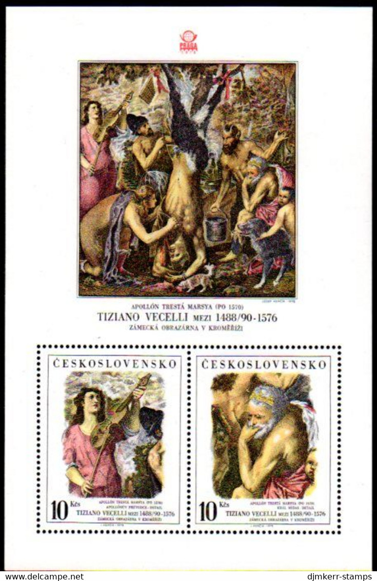 CZECHOSLOVAKIA 1978  Titian Painting Block MNH / **.  Michel  Block 37 - Unused Stamps