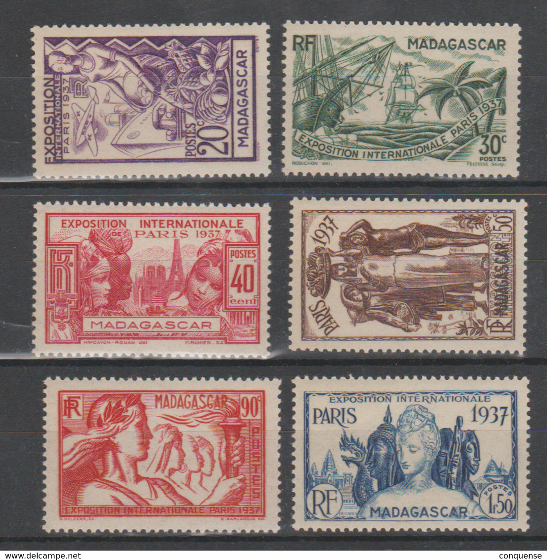 MADAGASCAR   1937  **   MNH  YVERT    193\98 - BUENOS - ESPOSICION - DE  PARIS - 1937 Exposition Internationale De Paris