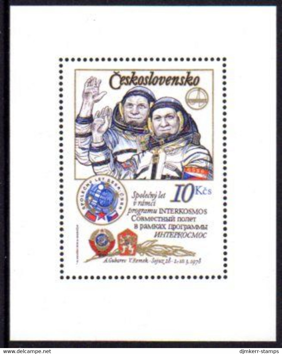 CZECHOSLOVAKIA 1979 Czech-Soviet Space Flight Block Type I MNH / **..  Michel Block 39 I A - Ungebraucht