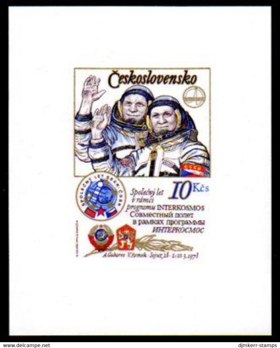 CZECHOSLOVAKIA 1979 Czech-Soviet Space Flight Imperforate Block Type I MNH / **..  Michel Block 39 I B - Neufs