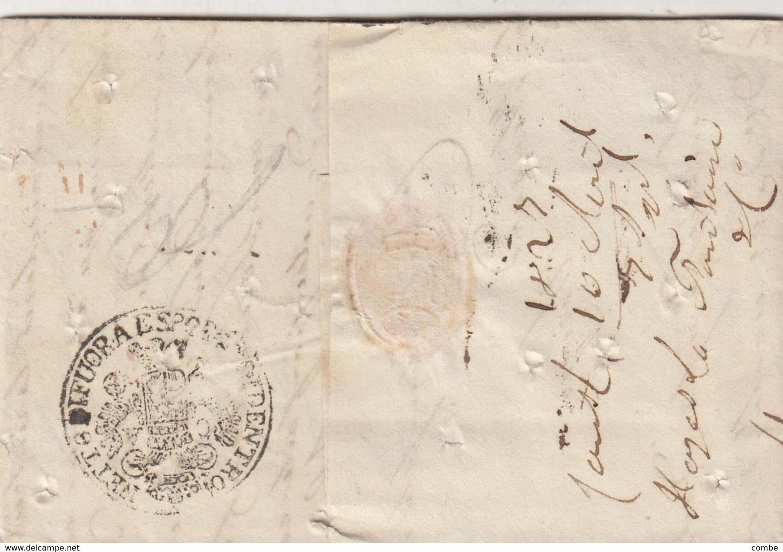 LETTRE DESINFECTEE CHOLERA. TURQUIE. 10 AOUT 1827. CONSTANTINOPLE. HAYES LA FONTAINE POUR NICOLAS HEURARD VERVIERS. - ...-1858 Prephilately