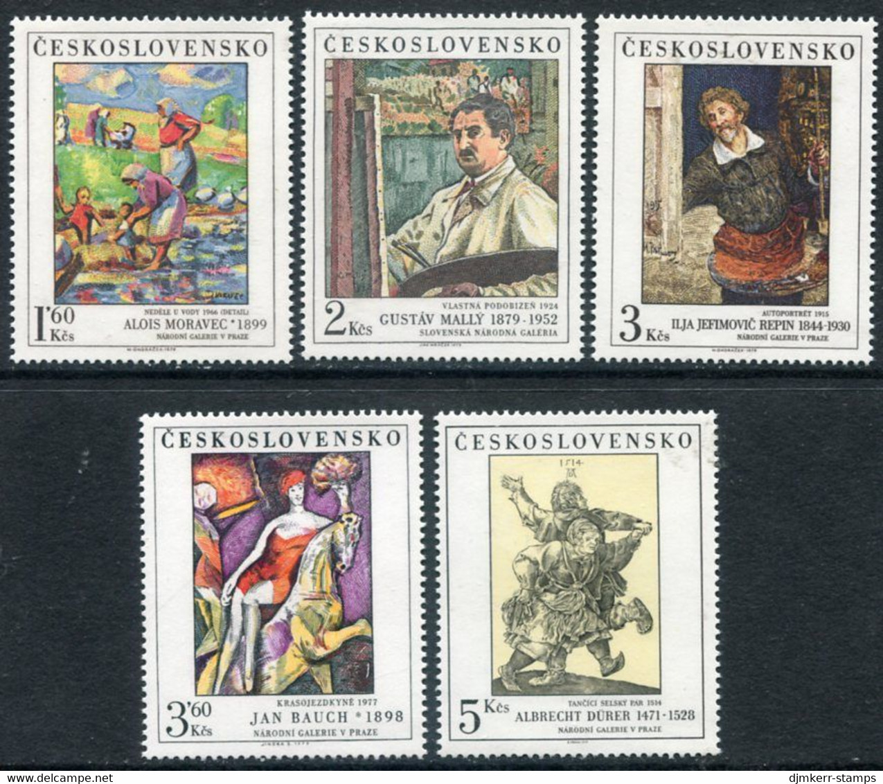 CZECHOSLOVAKIA 1979 National Gallery Paintings XIII MNH / **..  Michel 2534-38 - Neufs