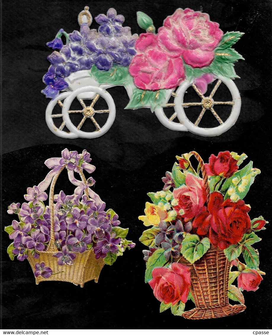 (Lot De 3) Découpis Gaufrés FLEURS & AUTO Carte Et Matière ** Embossed - Animals