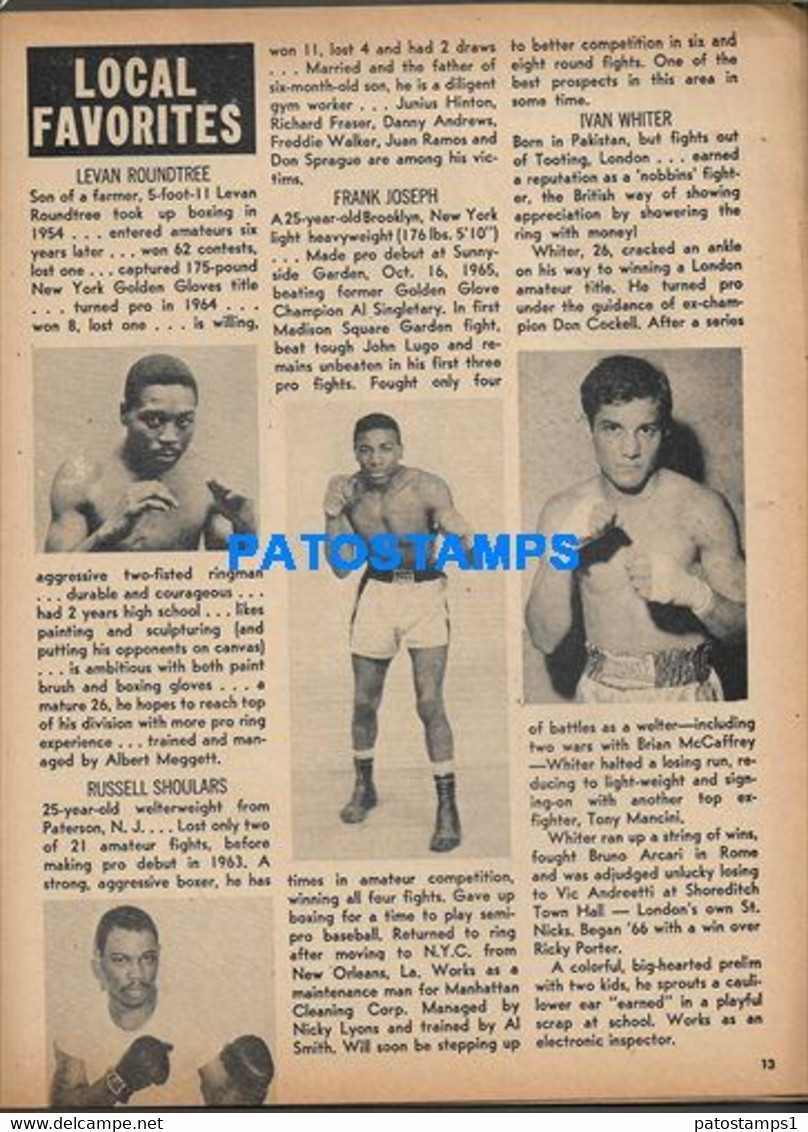 174358 SPORTS BOX REVISTA MAGAZINE BOXING INTERNATIONAL JOEY ARCHER SALDIVAR VS K.O. KING YEAR 1966 NO POSTCARD - Autres & Non Classés