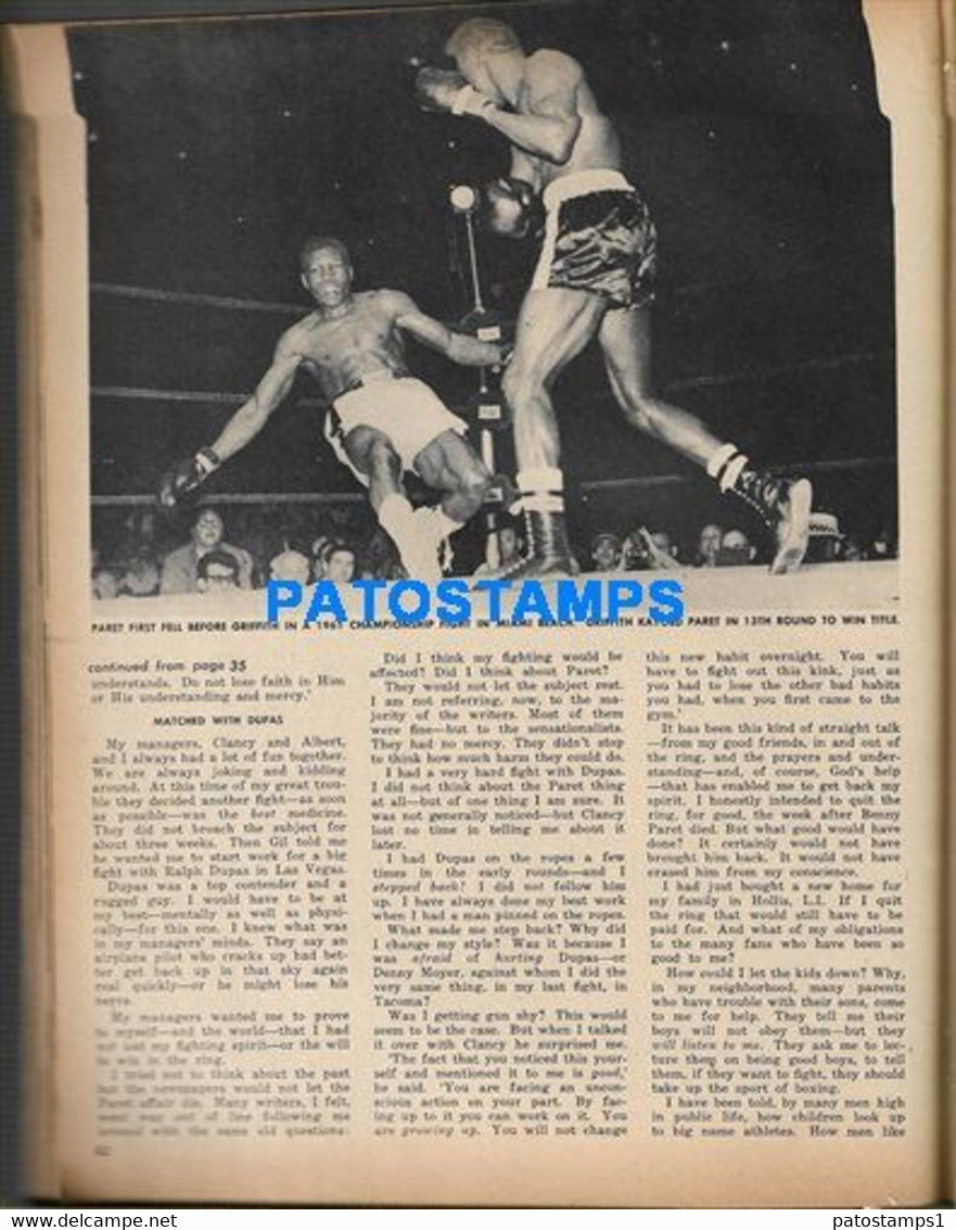 174365 SPORTS BOX REVISTA MAGAZINE BOXING & WRESTLING EMILE GRIFFITH YEAR 1963 NO POSTCARD - Autres & Non Classés