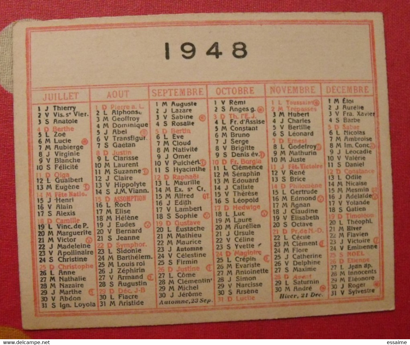 Petit Calendrier 1948. - Grand Format : 1941-60