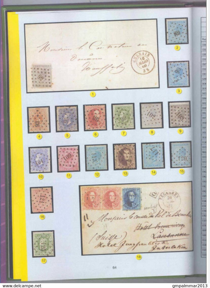 Gespecialiseerde Catalogus Van Belgische Afstempelingen 1849-1910 - NIPA In Perfecte Staat ! - Belgium