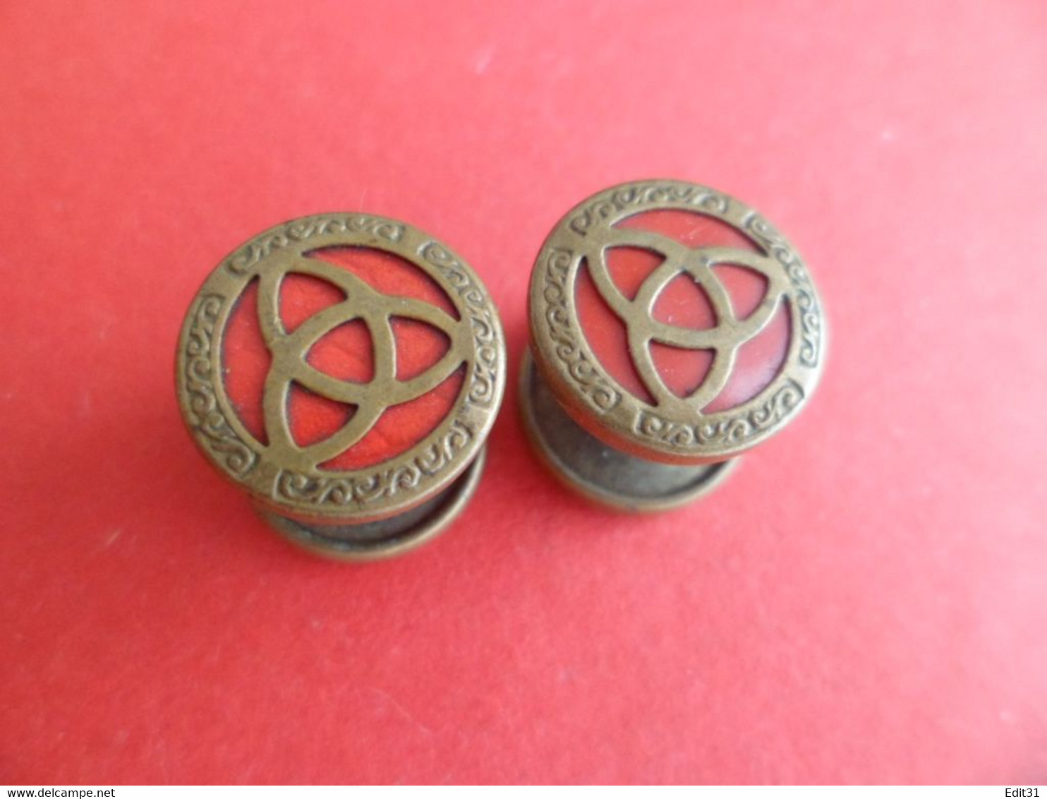 Paire De Boutons De Manchettes Ancien Sigle Auto Voiture TOYOTA émail - Cuff Links & Studs