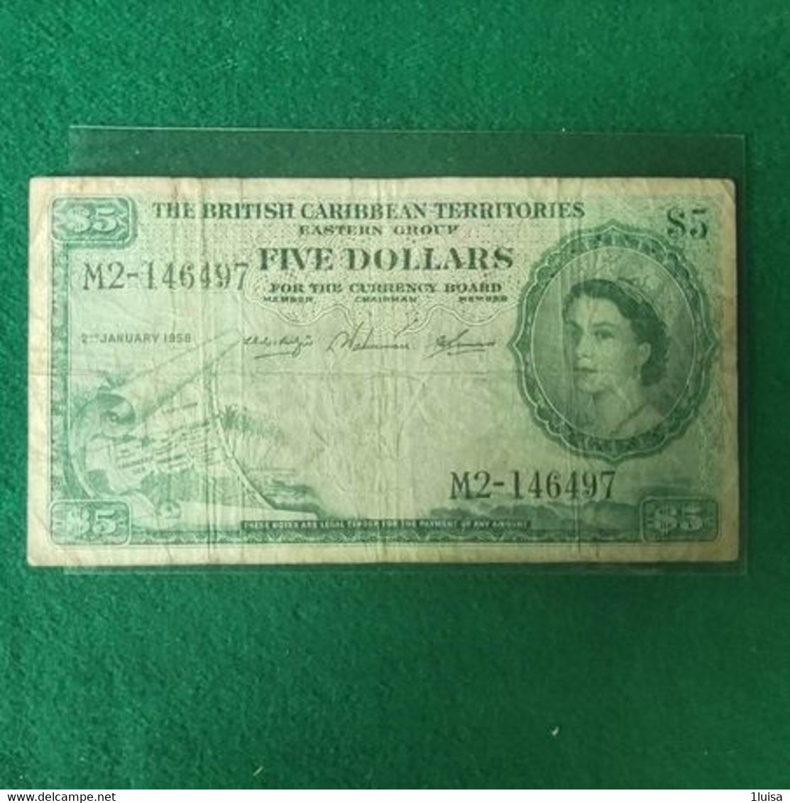 BRITISH CARIBBEAN 5 DOLLAR 1958 - Ostkaribik