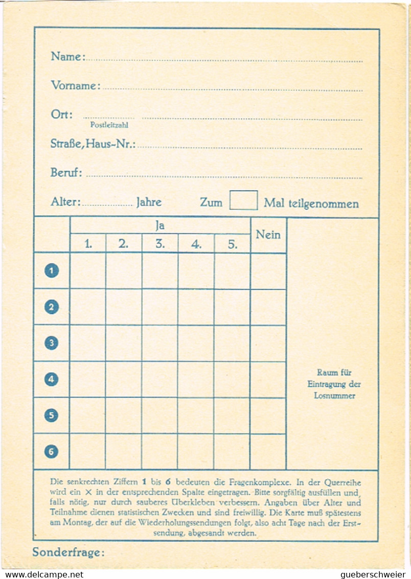 L-ALL-223 - ALLEMAGNE BERLIN Entier Postal Funklotteriekarte Carte Lotterie Nationale Luther - Cartes Postales Privées - Neuves