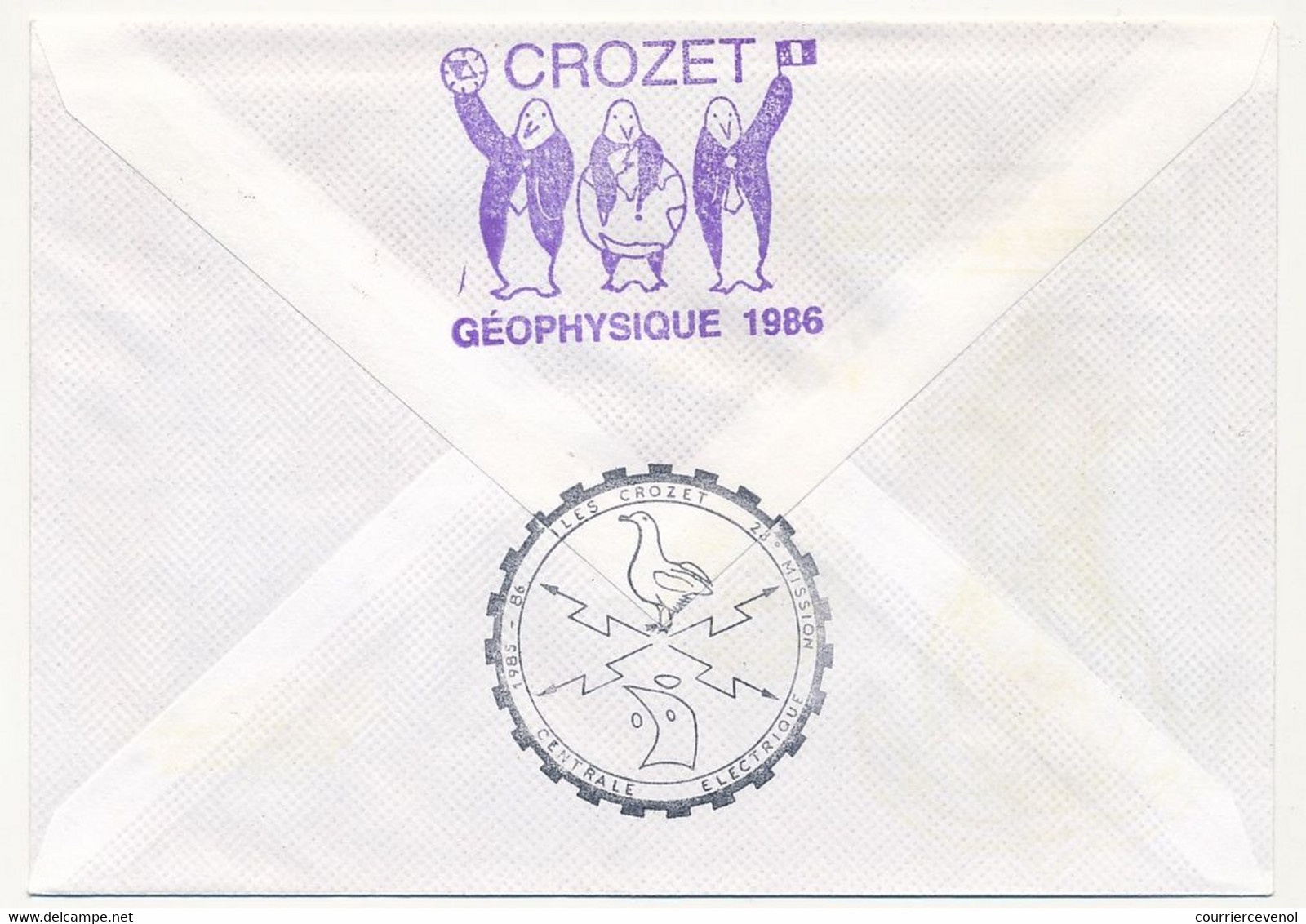 TAAF - Env. Affr 4,60 Goéland Dominicain, OMEC Alfred Faure Crozet 5/4/1986 + Patrouilleurs Albatros + Divers - Storia Postale