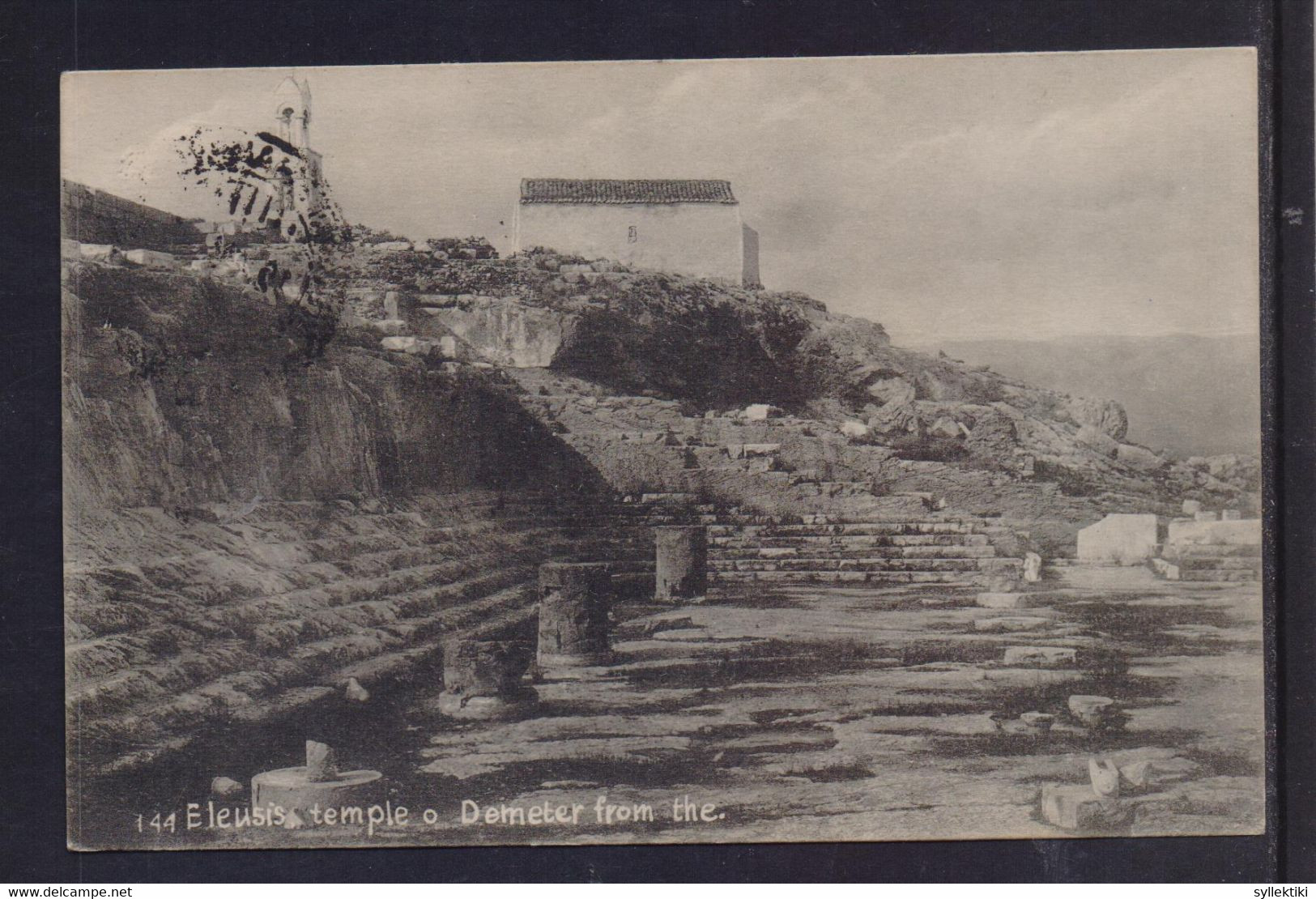 GREECE 1929 MAILED POSTCARD TO ITALY ELEFSIS TEMPLE OF DEMETER - Covers & Documents