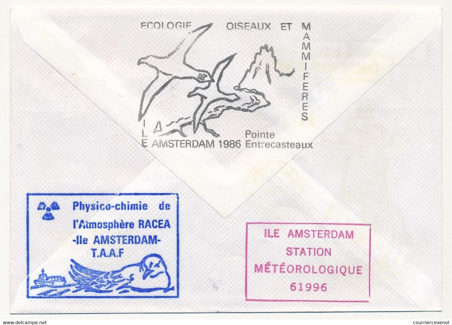 TAAF - Env. Affr 4,60 Goéland Dominicain, OMEC Martin De Vivies 29/4/1986 + Patrouilleurs Albatros + Divers - Briefe U. Dokumente
