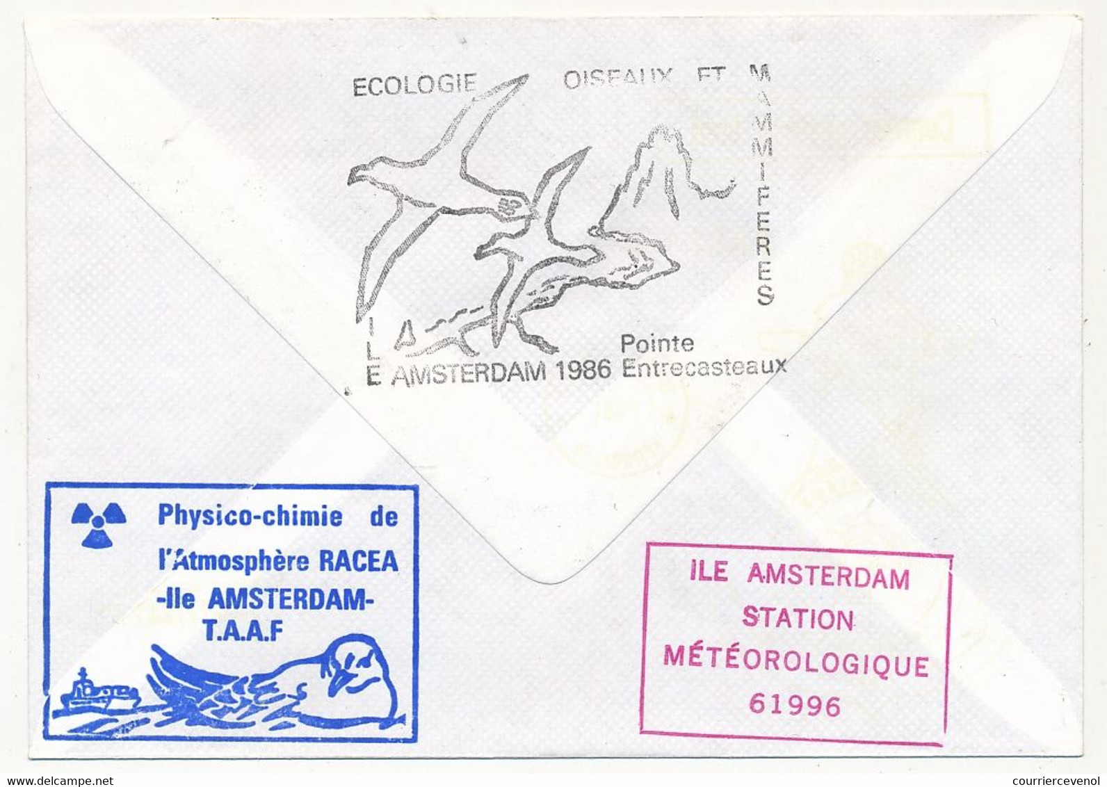 TAAF - Env. Affr 1,00 Fulmar Antarctique, OMEC Martin De Vivies 29/4/1986 + Patrouilleurs Albatros + Divers - Brieven En Documenten