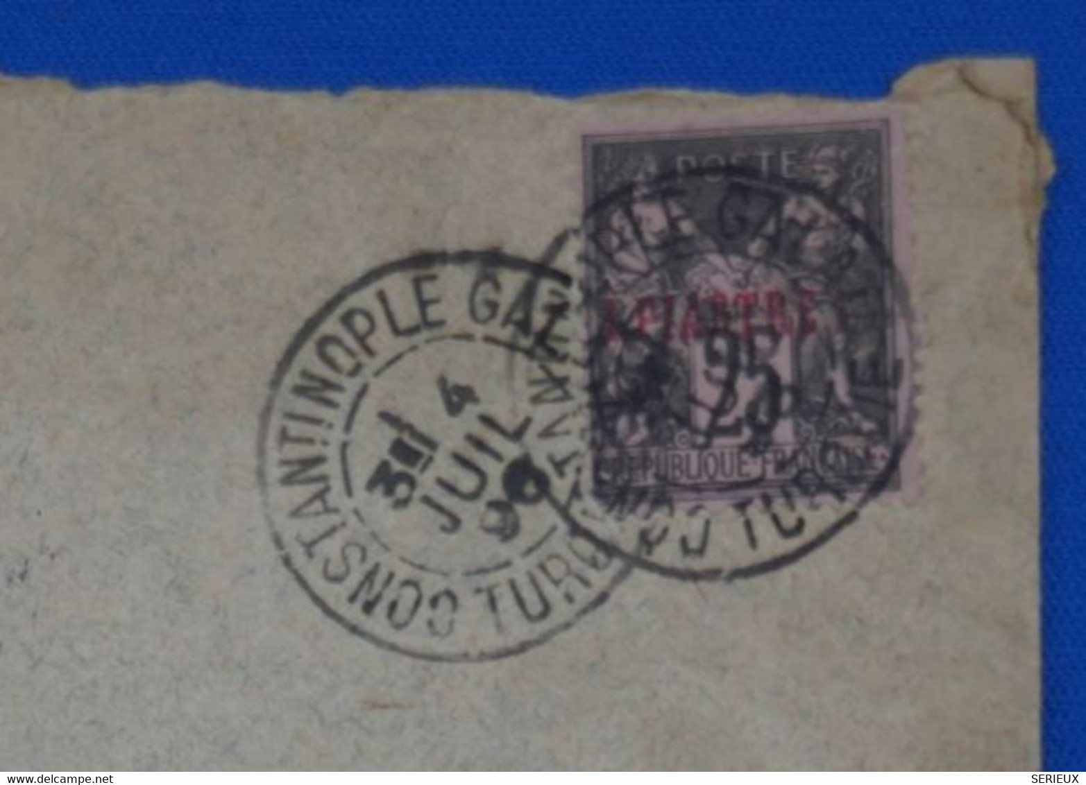 N18 TURQUIE LEVANT BELLE LETTRE 1896 CONSTANTINOPLE POUR PARIS + AFFRANCHISSEMENT INTERESSANT - Lettres & Documents