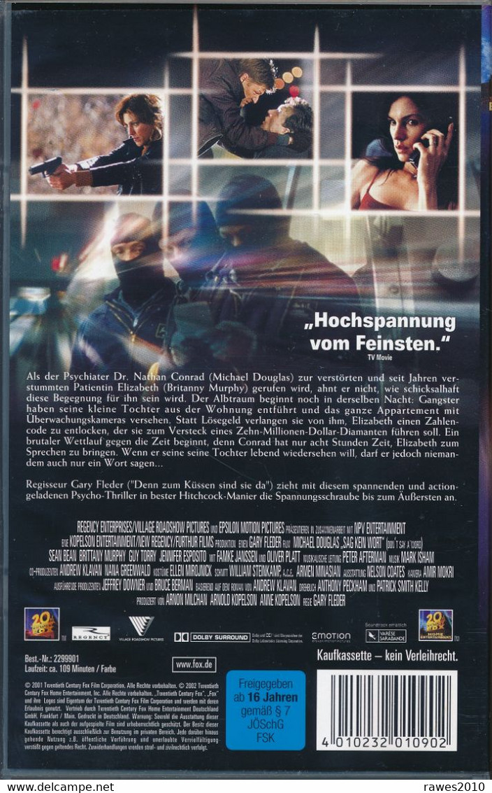 Video : Sag` Kein Wort Mit Michael Douglas 2001 - Policiers