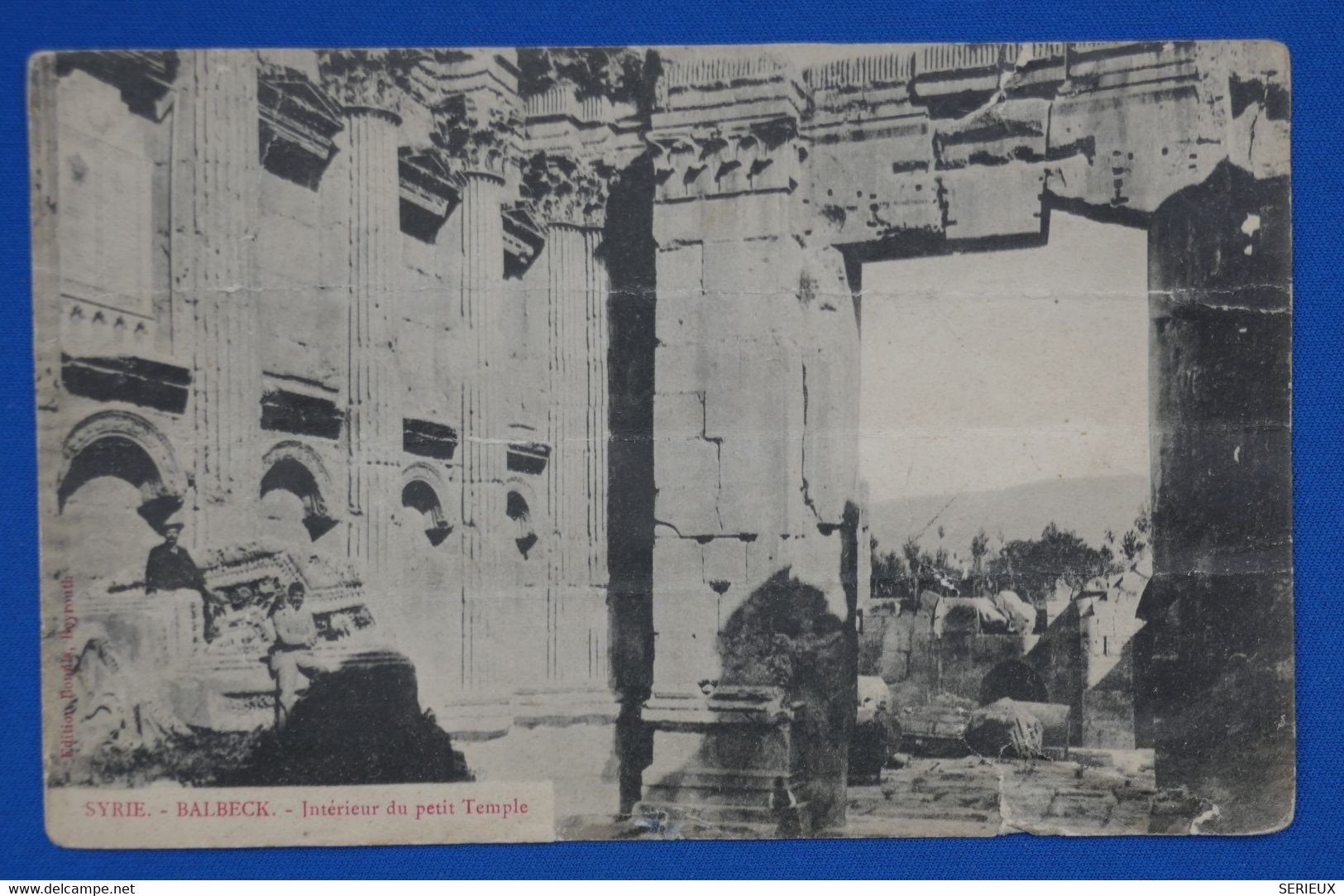 N18 SYRIE LEVANT BELLE CARTE RARE 1913 PETIT BUREAU CAIFA POUR BORDEAUX FRANCE + PAIRE DE T.P + AFFRANCH INTERESSANT - Briefe U. Dokumente