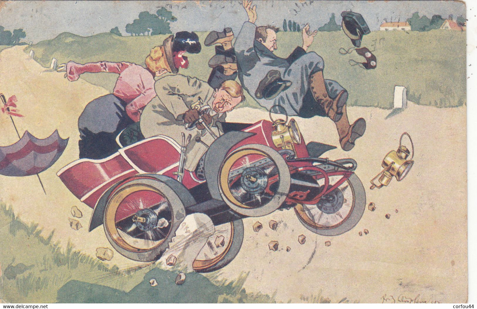 ILLUSTRATEUR  SCHOENPFLUG : L'Accident De Voiture. - Schönpflug, Fritz