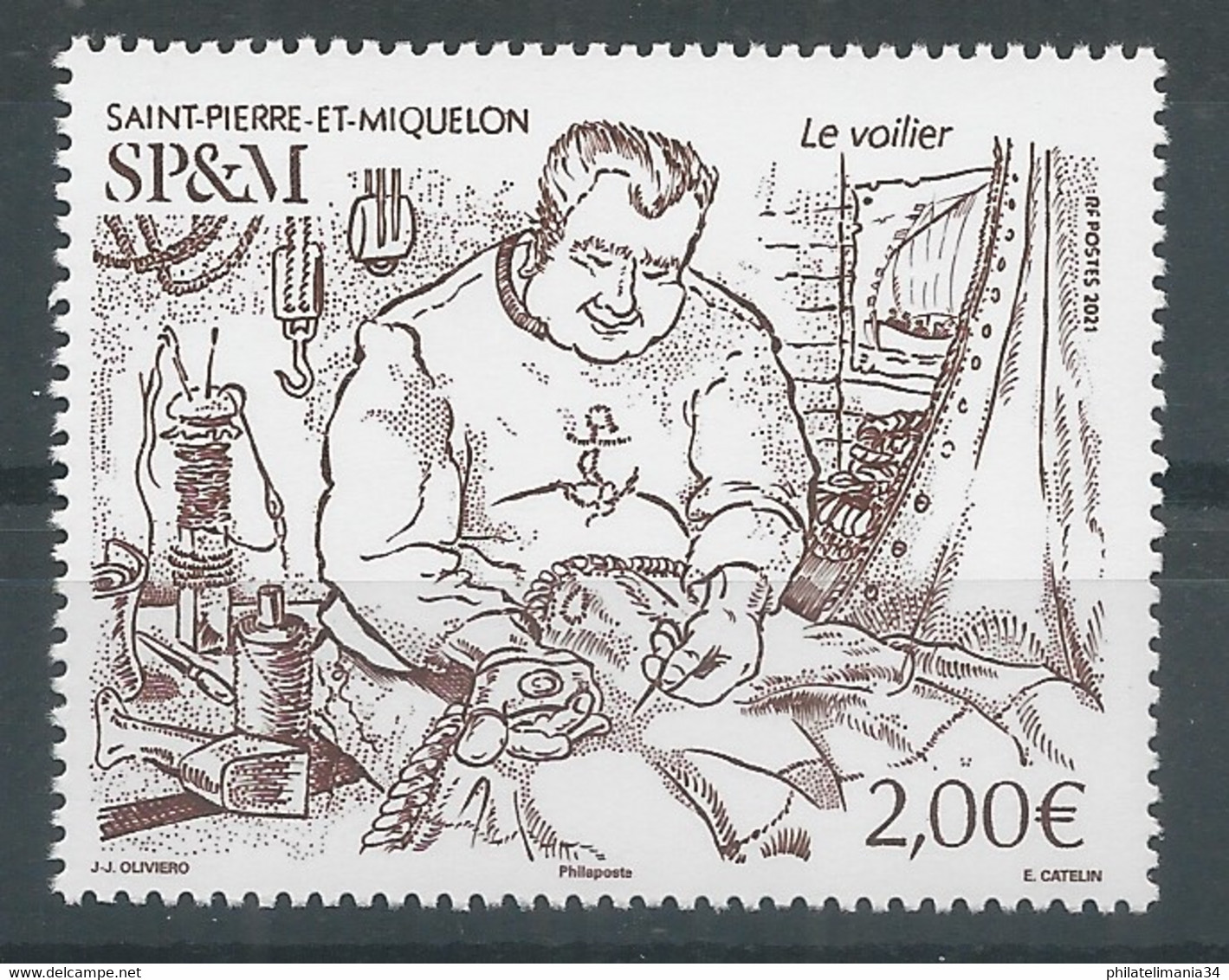 SPM 2021 - Métiers Anciens : Le Voilier - Unused Stamps