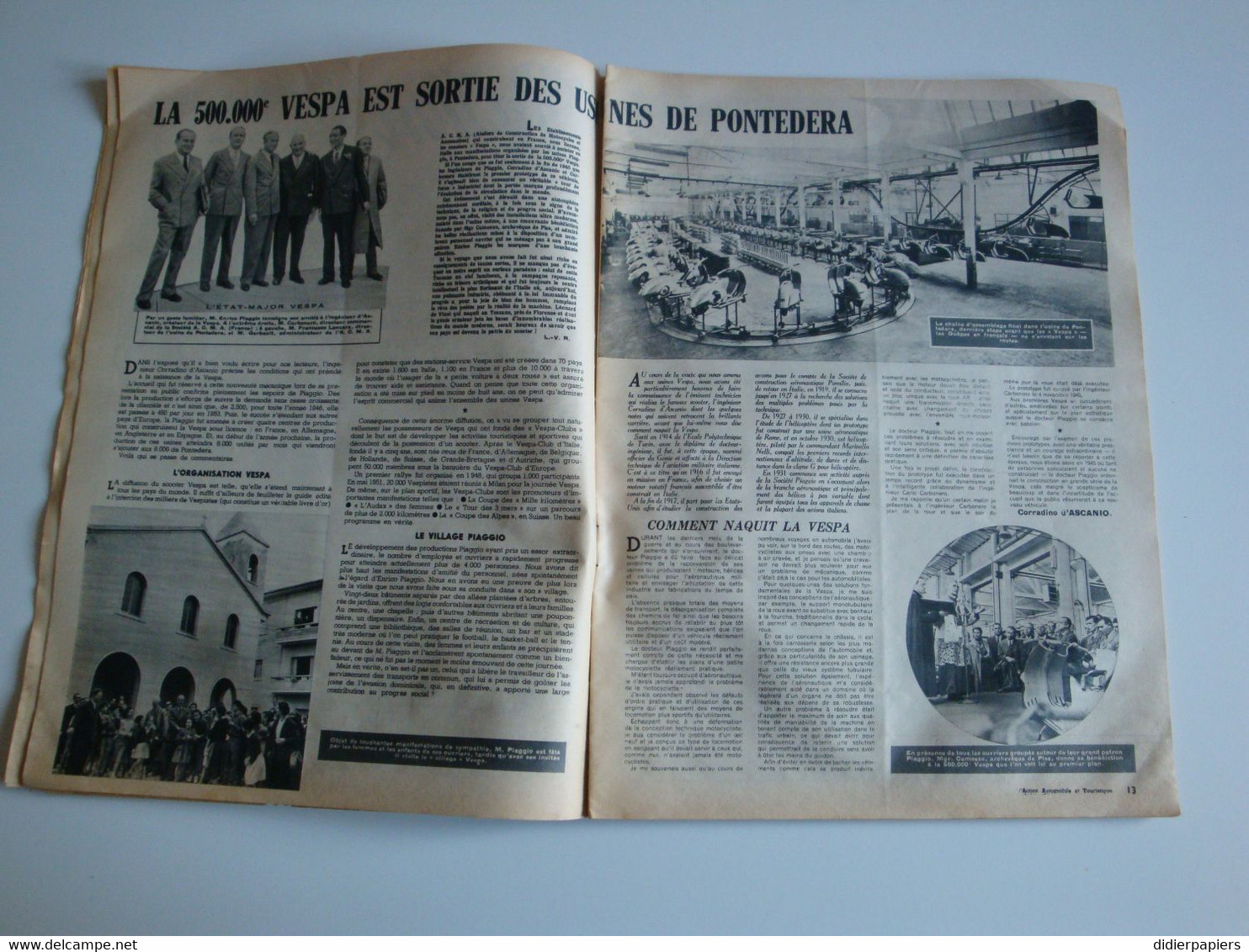 2 revues Action automobile touristique 1953, 12 heures de Reims,Tour de France en 3 étapes,l'usine Vespa,Panaméricaine.