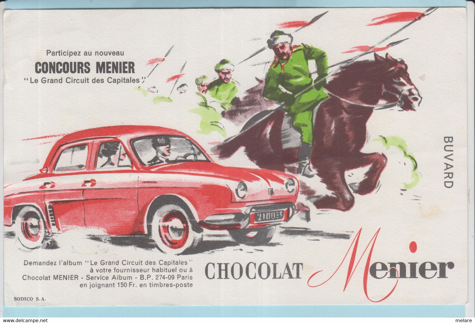 Buvard Auto Voiture Chocolat Menier Dauphine   21 - Tweewielers