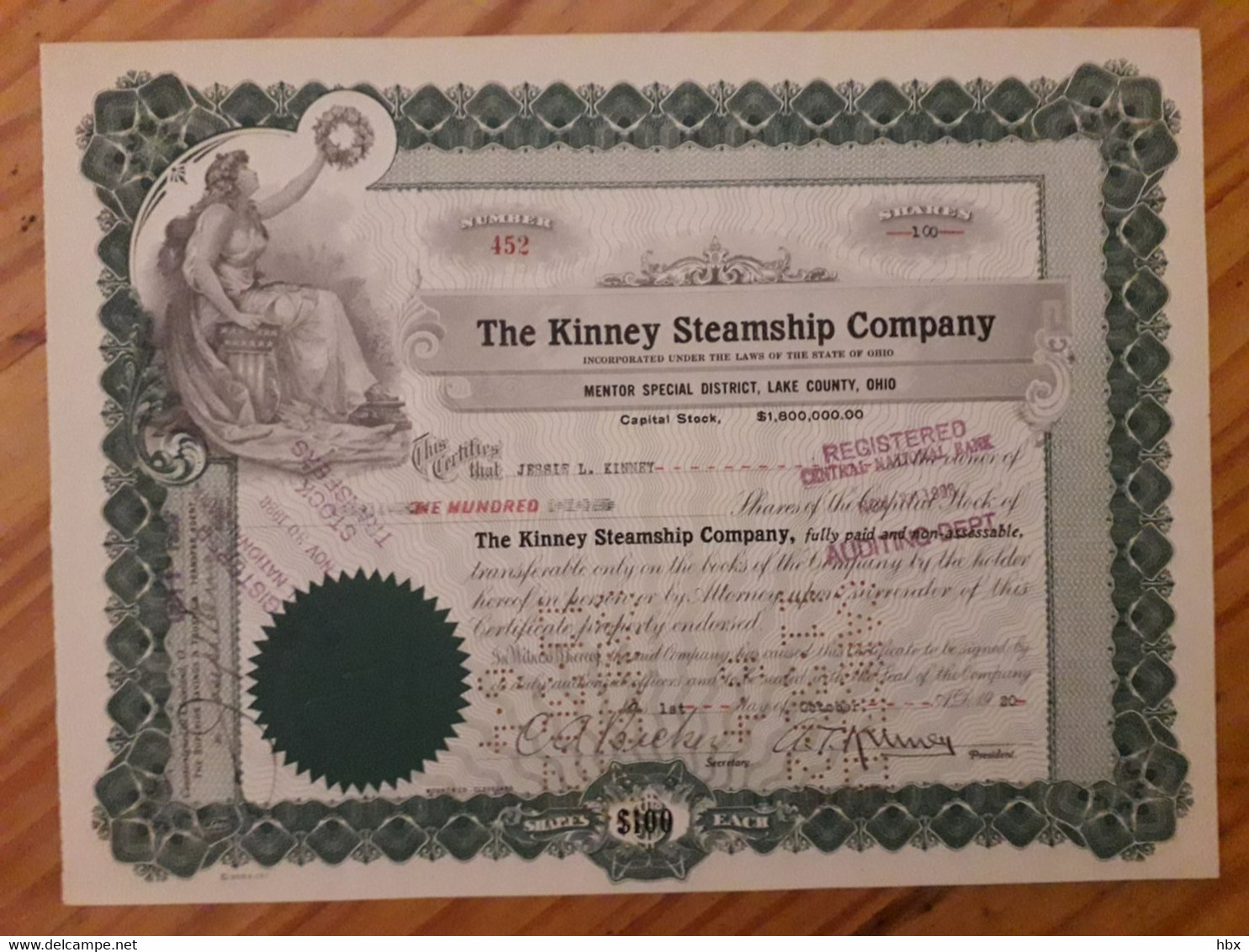 The Kinney Steamship Company - Navigazione