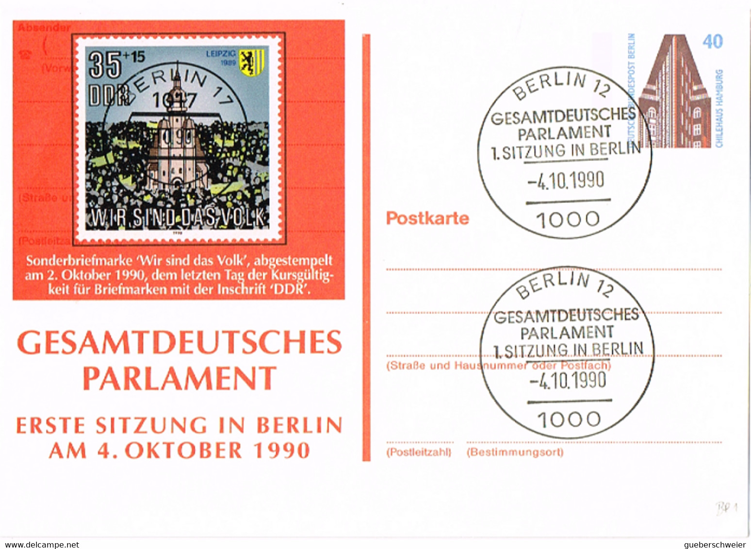 L-ALL-250 - ALLEMAGNE Entier Postal Illustré Parlement Allemand Réunis Obl. Ill. De Berlin - Privé Postkaarten - Ongebruikt