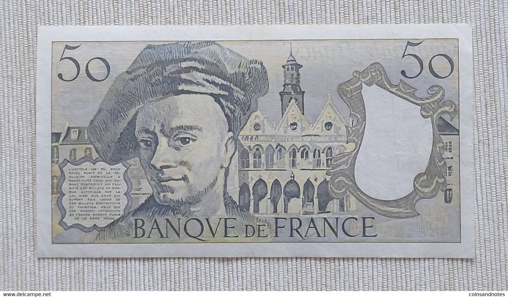 France 1991 - 50 Francs ‘Quentin De La Tour’- No O.68 448425 - P# 152e - UNC - 50 F 1976-1992 ''Quentin De La Tour''