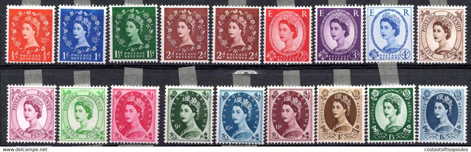 494.GREAT BRITAIN,UK,1955-1958 DEINITIVES  S.G.540-556 M.H. - Unused Stamps