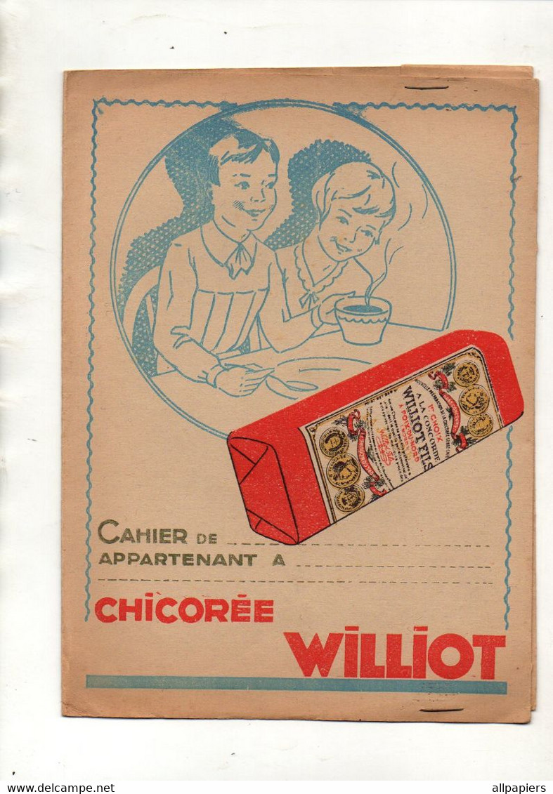 Protège-Cahiers Chicorée Williot Avec Carte De France En Dernière Page - Format : 24.5x18 Cm - Protège-cahiers