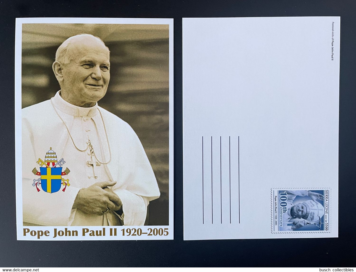 Sierra Leone 2020 Mi. ? Stationery Entier Ganzsache Pape Pope Papst John Jean Johannes Paul II Pastoral Visits - Sierra Leone (1961-...)