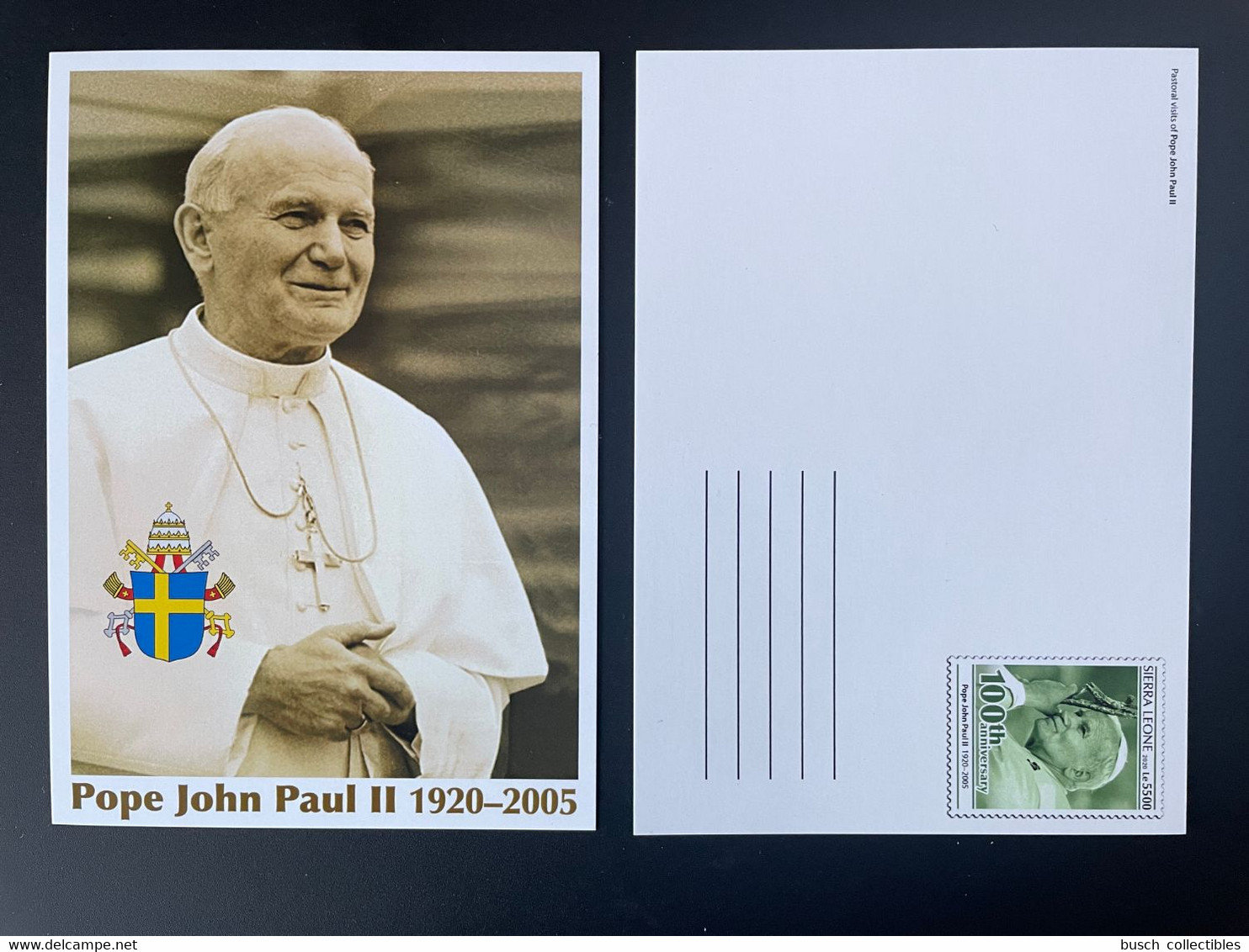 Sierra Leone 2020 Mi. ? Stationery Entier Ganzsache Pape Pope Papst John Jean Johannes Paul II Pastoral Visits - Papas