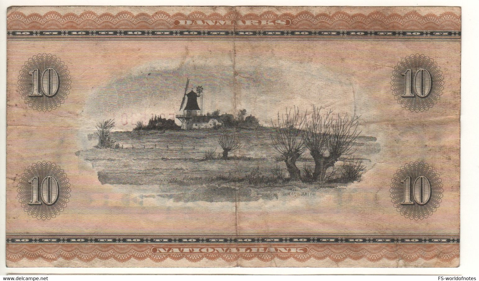 DENMARK  1 Krone  P44o   1958    serie E  (  Hans Christian Andersen + Wndmill At Back ) - Denemarken