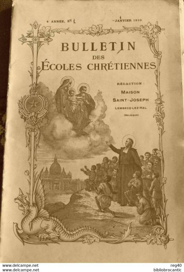 * BULLETIN ECOLES CHRETIENNES N°1/1910 *Sommaire Scanné  FR.ECOLES CHRETIENNES BAYONNE - Pays Basque