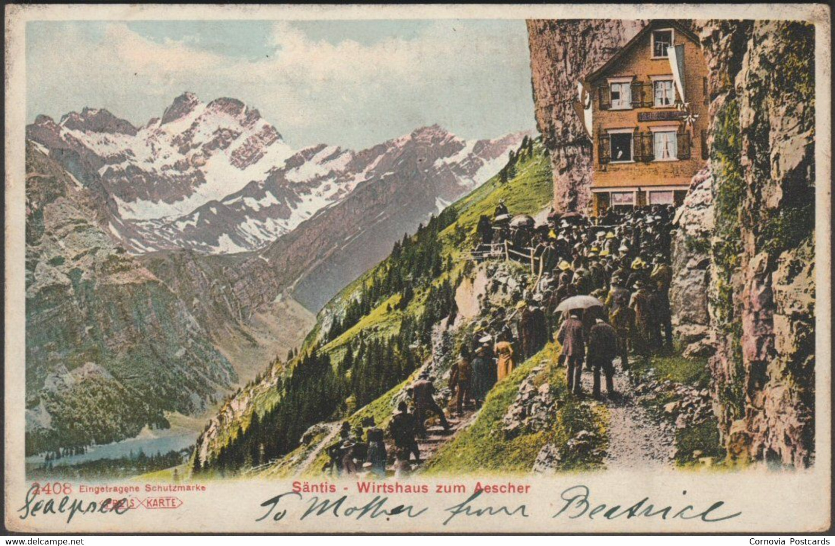 Wirtshaus Zum Aescher, Säntis, 1905 - Freis Karte AK - Saentis