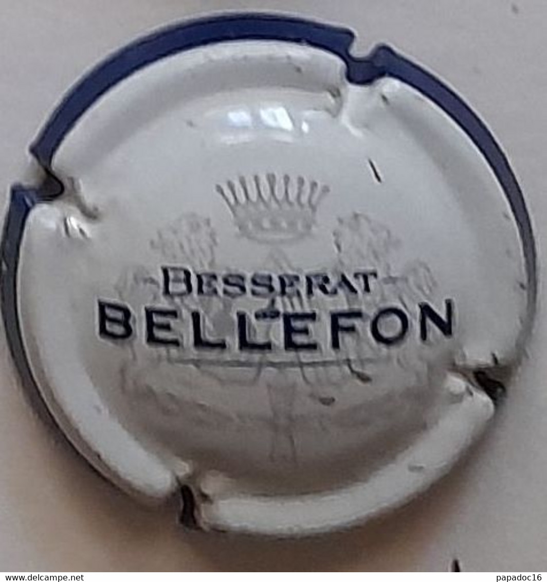 Plaque - Capsule De Muselet - Champagne Besserat De Bellefon [noir Et Or Sur Blanc] - Besserat De Bellefon