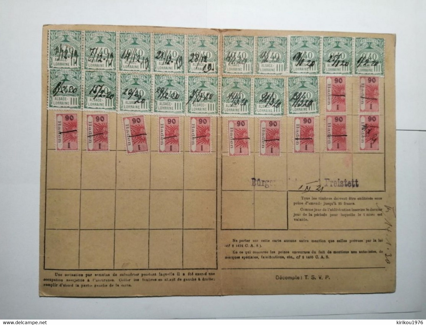 Carte De Quittance Avec Timbres Fiscaux - Otros & Sin Clasificación