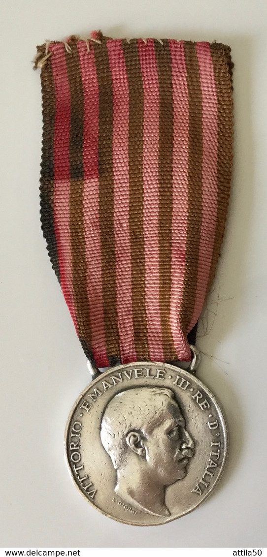 Regno D’Italia - Re Vittorio Emanuele III- Medaglia D’argento Della Guerra Italo-Turca - 1911/12 - Diametro Mm.32. - Adel