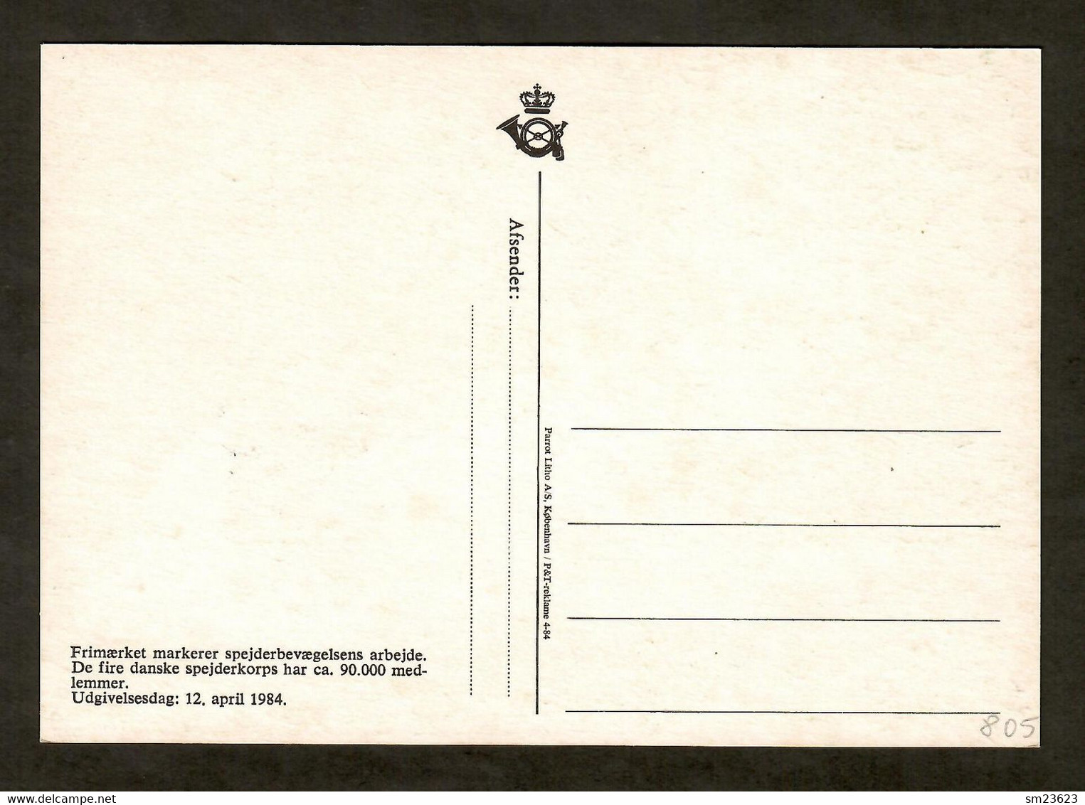 Dänemark 1984 Mi.Nr. 805 , Pfadfinder - Maximum Card - Köbenhavn 26.5.1984 - Cartes-maximum (CM)
